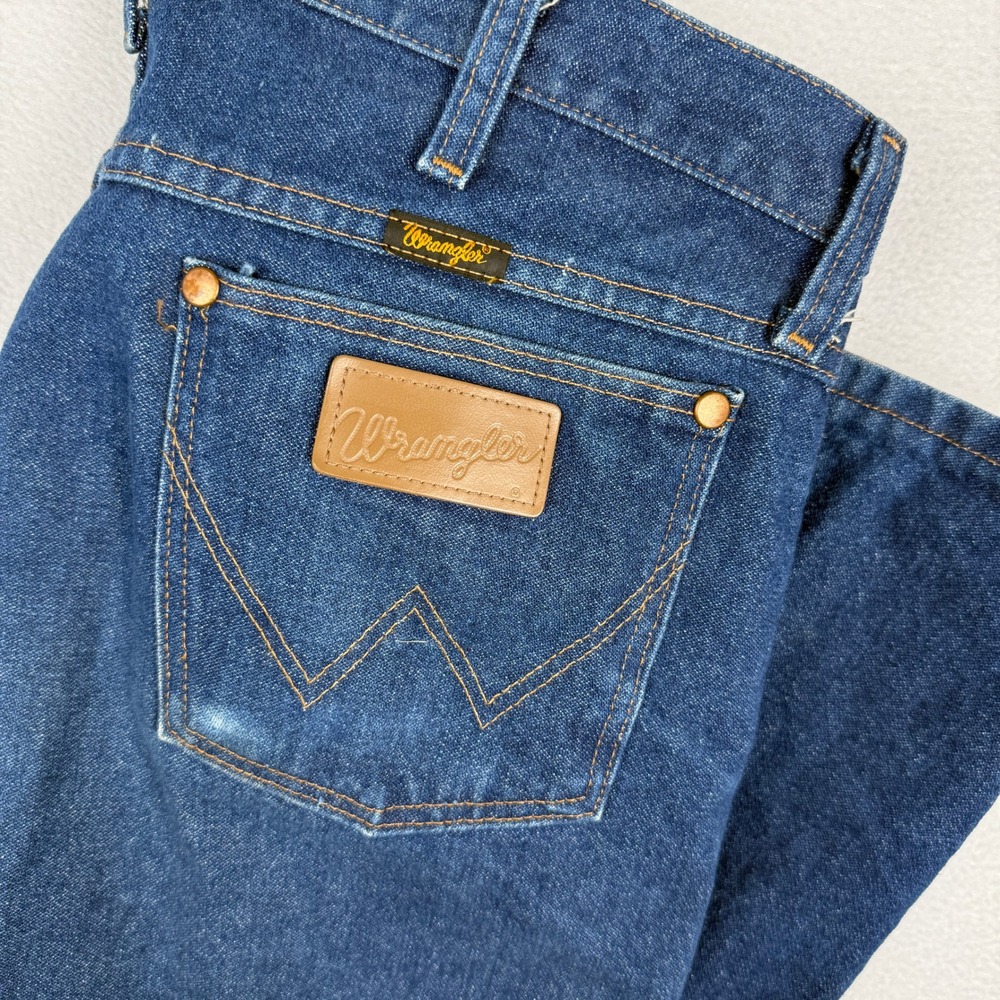 Wrangler 13MWZ Jeans Mens 36x32 Blue Cowboy Cut Denim Straight Leg Western
